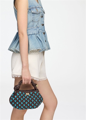 Bou mini braided bag Chicory Coffee C2100023 Ganni 